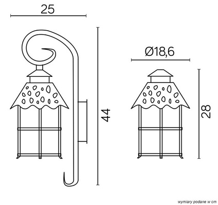 Kinkiet zewnętrzny K 3012/1/R