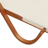 vidaXL Leżak z poduszką, biały, tworzywo textilene i drewno topolowe