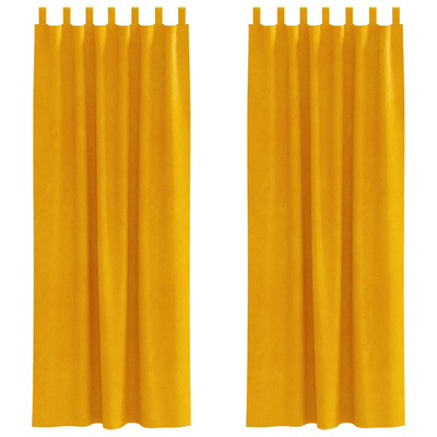 Zasłony zaciemniające 2 pcs Musztardowy Żółty 140 x 260 cm