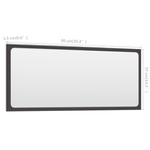 vidaXL Lustro łazienkowe, szare, 90x1,5x37 cm, płyta wiórowa