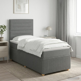 Łóżko z box spring LED z materacem ciemnoszary 80 x 200 cm