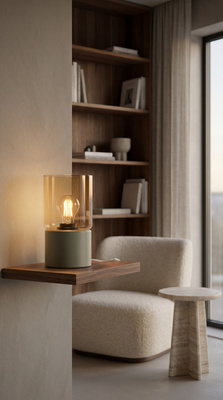 Lampka nocna do sypialni w kolorze szałwiowym K-5984 z serii VERA