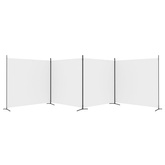 Parawan 4-panelowy, biały, 698x180 cm, tkanina