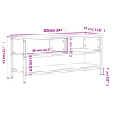 vidaXL Szafka pod TV, czarna, 100x35x45 cm, materiał drewnopochodny
