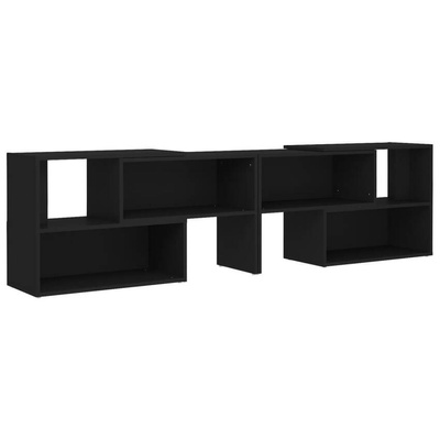 vidaXL Szafka pod TV, czarna, 149x30x52 cm, materiał drewnopochodny