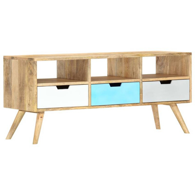 vidaXL Szafka pod TV, 110 x 35 x 48 cm, lite drewno mango