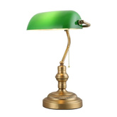 Lampka Biurkowa Bankierka Zielona Szklana Abruzzo Banca E27