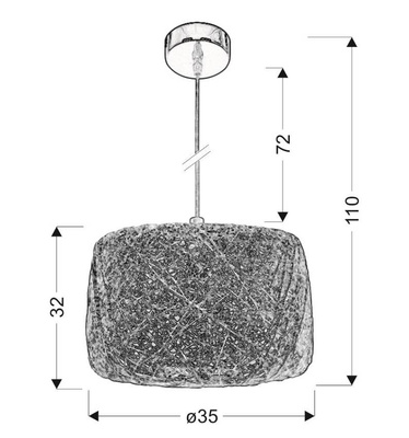 Lampa sufitowa wisząca candellux panda 31-51141 e27 kremowy