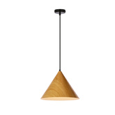 Dunca Lampa Wisząca 32 Czarny 1X40 E27 Klosz Jasny Dębowy