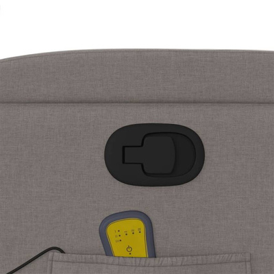 vidaXL Podnoszony fotel masujący, rozkładany, kolor taupe, tkanina