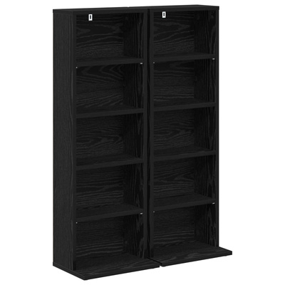 Kabinet na płyty CD 2 szt. Czarny dąb 33 x 23,5 x 97,5 cm
