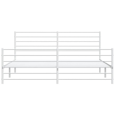 vidaXL Metalowa rama łóżka z wezgłowiem i zanóżkiem, biała, 180x200 cm