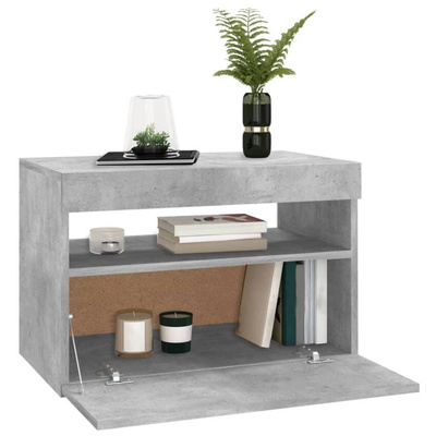 vidaXL Szafka pod TV z oświetleniem LED, szarość betonu, 60x35x40 cm