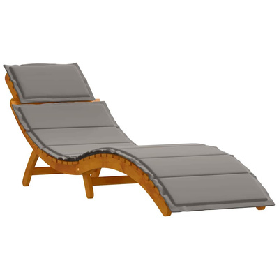 Leżak z poduszką 2 pcs Szary Lite Drewno Akacji