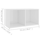 vidaXL Szafka pod TV, wysoki połysk, biała, 72x35x36,5 cm