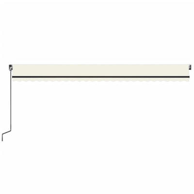 Ręcznie zwijana markiza z LED, 600x350 cm, kremowa