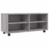 Szafka pod TV, na kółkach, szary dąb sonoma, 90x35x35 cm