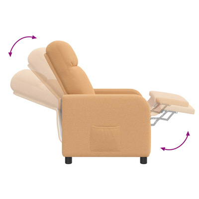 Fotel recliner Beżowy Bouclé