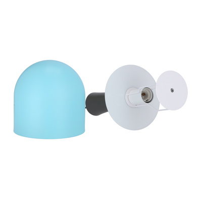 Lampa wisząca Visby Ledea metalowa szaro-niebieska E27 pojedyncza do salonu