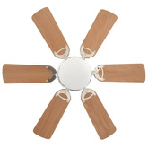 Zdobiony wentylator sufitowy z lampą, 82 cm, jasnobrązowy