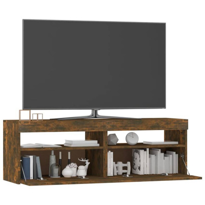 vidaXL Szafka pod TV z oświetleniem LED, przydymiony dąb, 120x35x40 cm wariant 4