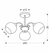 NESTOR Lampa wiszące patynowy 3x40W E27 klosz biały