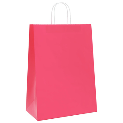Torby papierowe 250 szt. z uchwytami Różowe 32x17x44 cm