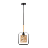 Lampa wisząca z abażurem Crown beżowy pleciony do salonu