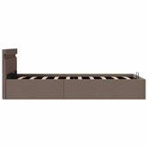 vidaXL Rama łóżka z podnośnikiem i LED, taupe, tkanina, 90 x 200 cm