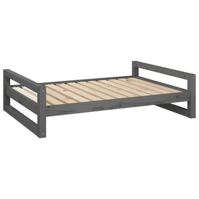 vidaXL Legowisko dla psa, szare, 105,5x75,5x28 cm, lite drewno sosnowe