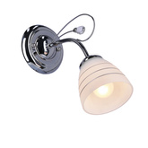 Kinkiet ścienny chromowy z kryształkiem biały klosz Simpli Candellux 21-64288
