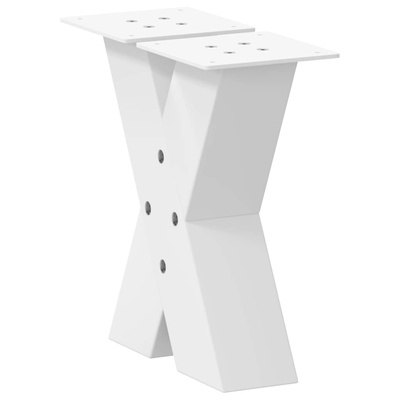 Nogi do stolika kawowego w kształcie litery X 2 szt. Białe 40x(30-31) cm Stal