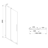 KABINA WALK-IN PRZESUWNA 120 CM, TRANSP, CHROM