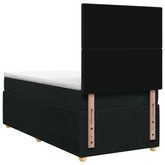 Łóżko z box spring LED z materacem Czarny 80 x 200 cm tkanina