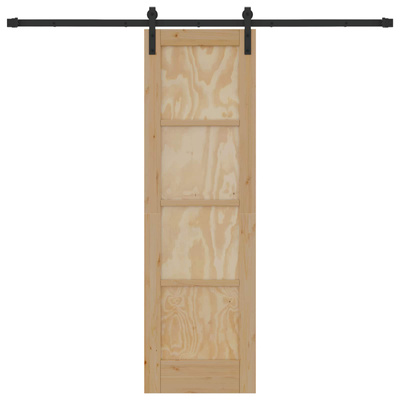 Drzwi przesuwne naturalny 61 x 198,5 cm Lite drewno sosnowe