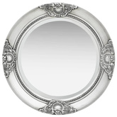 vidaXL Lustro ścienne w stylu barokowym, 50 cm, srebrne