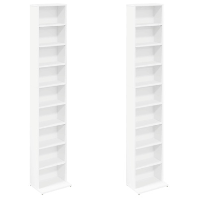 Kabinet na płyty CD 2 szt. Biały 33 x 23,5 x 175 cm