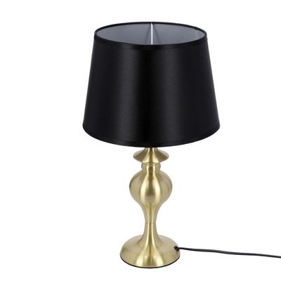 prima gold lampa gabinetowa złoty satynowy 1x60w E27 abażur czarny
