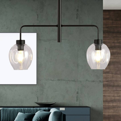 Lampa wisząca LUKKA 2 BLACK/TRANSPARENT