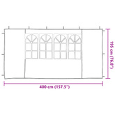 Ściana boczna namiotu na imprezy 2 pcs 400 x 195 cm zielony