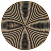 vidaXL Dywanik ręcznie wykonany z juty, spiralny wzór, czarny, 90 cm