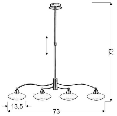 Lampa wisząca Elisa czteropunktowa z szklanymi kloszami nad stół G9