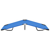 vidaXL Składany leżak, niebieski, stal