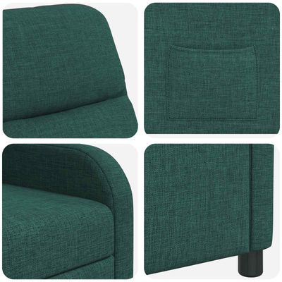 Fotel recliner Ciemnozielony tkanina