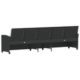 Sofa ogrodowa 5-osobowa z poduszkami Czarny polirattan