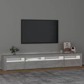 Szafka pod TV z oświetleniem LED, szarość betonu, 240x35x40 cm vidaXL