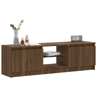 vidaXL Szafka pod TV z LED, brązowy dąb, 120x30x35,5 cm