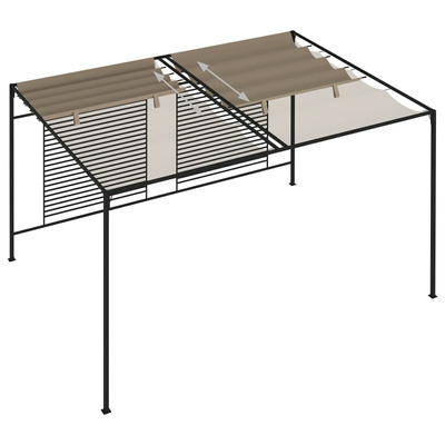 vidaXL Altana ogrodowa ze zwijanym dachem, 3x4x2,3 m, taupe, 180 g/m²