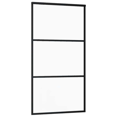 Drzwi przesuwne, szkło ESG i aluminium, 102x205 cm, czarne vidaXL