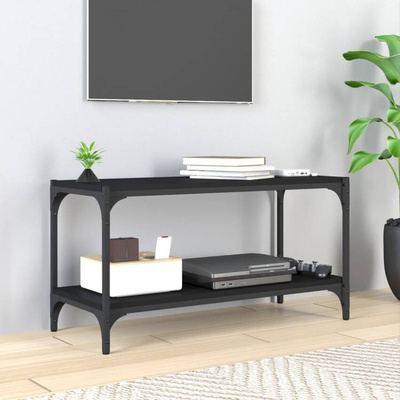 vidaXL Szafka pod TV, czarna 80x33x41 cm materiał drewnopochodny/ stal